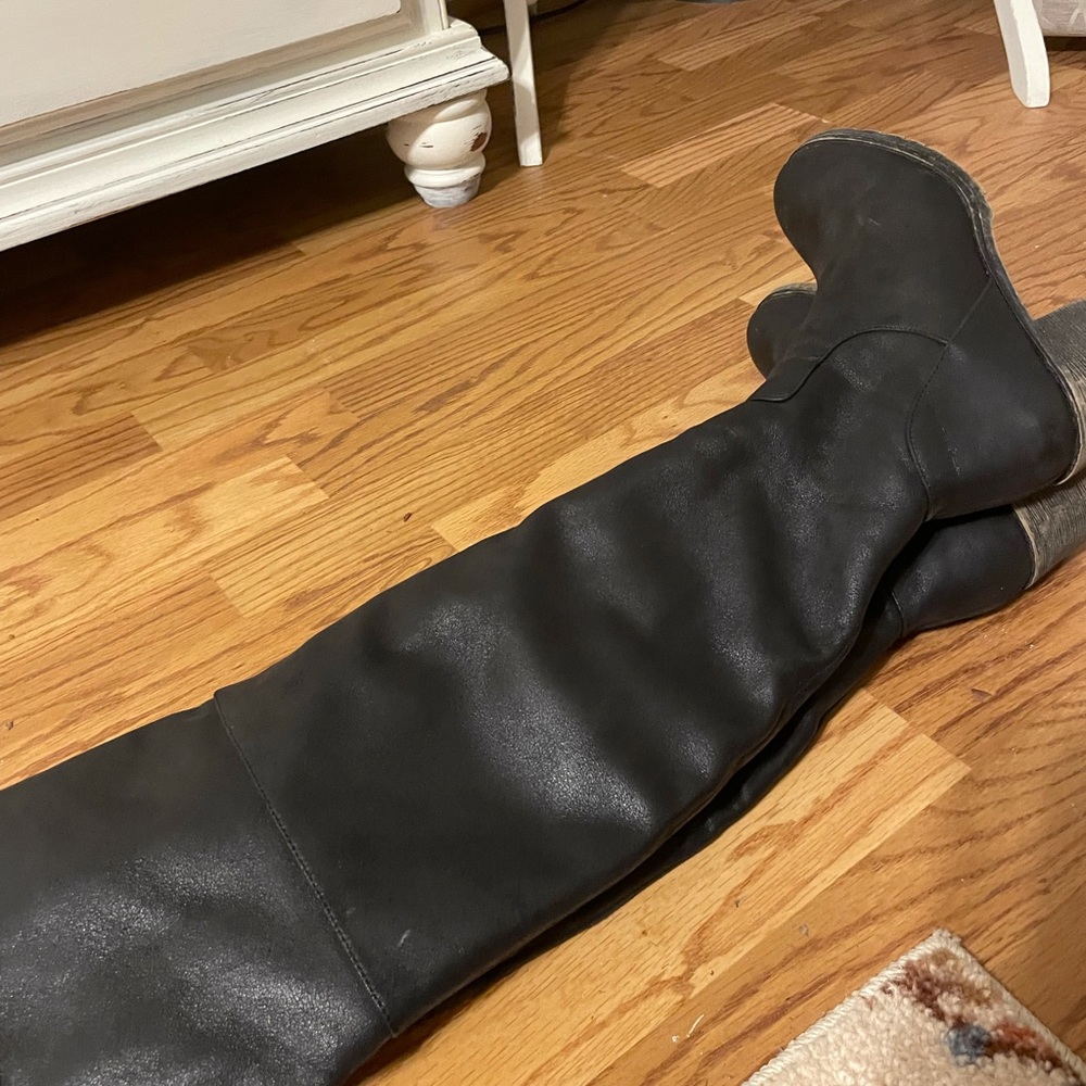 Black over knee boots size 8-8.5